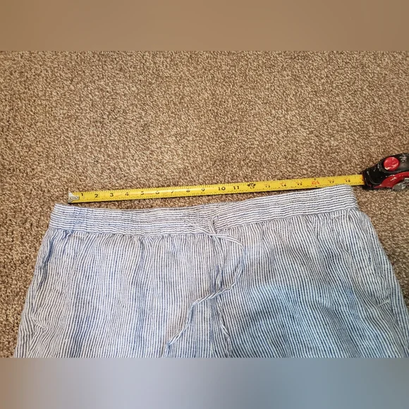 Talbots 100% Linen Pants Size 16W Blue and White Stripe - Picture 6 of 10